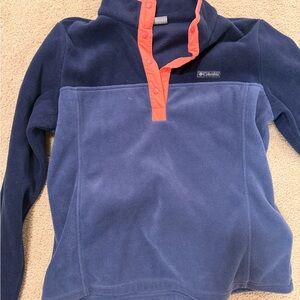Columbia women’s XL Navy and Orange Fleece Pullover